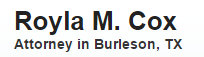 Royla M. Cox (Burleson, Texas)